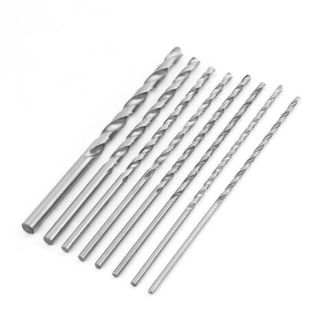 Foret hélicoïdal à tige droite Extra longue en acier rapide, outil de foret hélicoïdal 4-10mm pour le bois 8 pièces