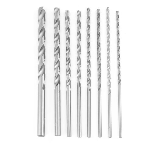 Foret hélicoïdal à tige droite Extra longue en acier rapide outil de foret hélicoïdal 4-10mm pour le bois 8 pièces