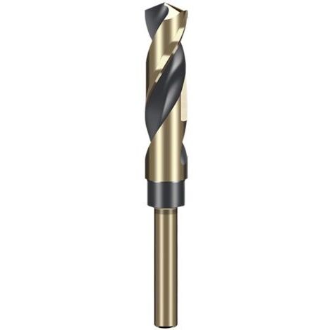 Foret hélicoïdal à tige réduite de 15 mm avec tige ronde de 10 mm pour acier inoxydable, alliage d'aluminium, métal, cuivre, plastique, bois, fabriqué en acier rapide 4341
