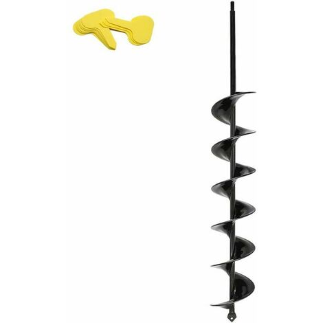 Foret hélicoïdal de jardinage - 8 x 60 cm - Pour perceuse sans fil - Idéal pour installer des plantes, cultiver des oignons, entretenir des pots de fleurs et creuser des trous