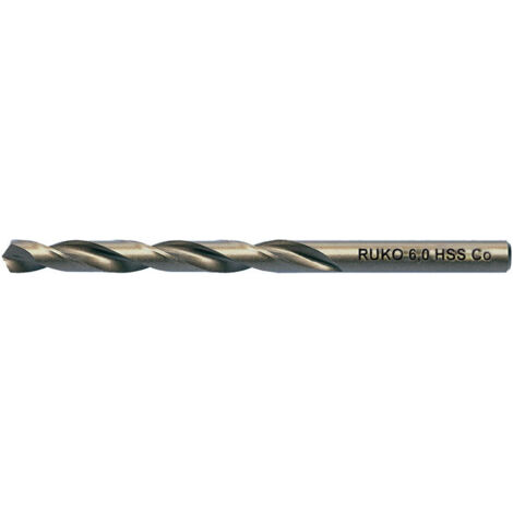 Foret hélicoïdal DIN 338 Typ INOX D.10mm HSS-Co5 Queue droite RUKO (Par 10)