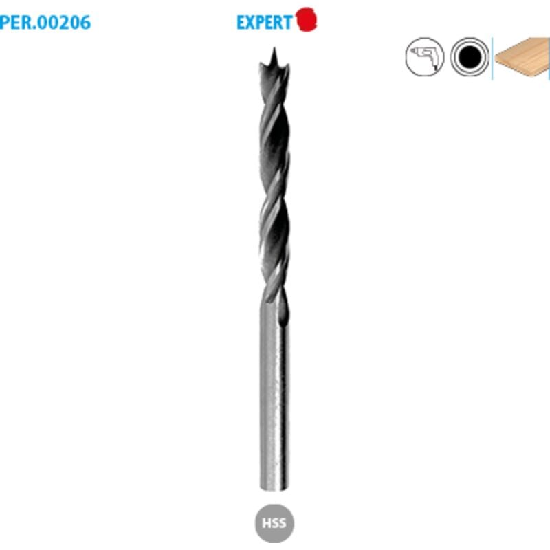 Foret elicoidale HSS per legno foratura Expert ø 4 Lung. 75 Lung. Utile 43mm