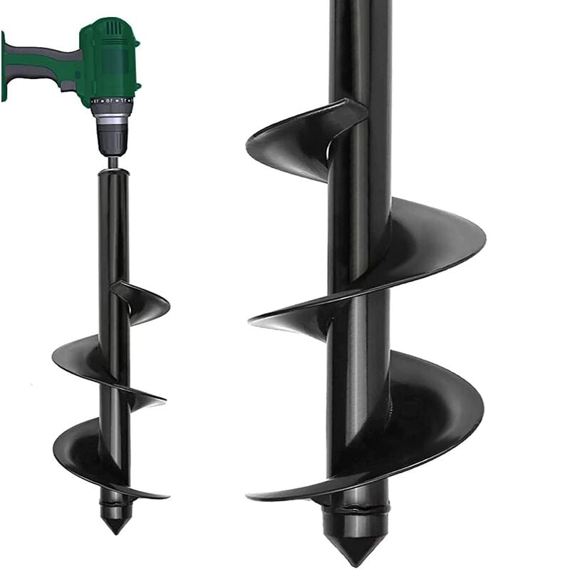 Aougo - Foret hélicoïdal de jardinage - 9 x 40 cm - Pour perceuse sans fil - Avec arbre robuste - Idéal pour installer des plantes, de pot de fleurs,