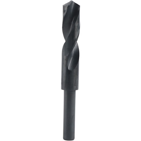 Foret HSS 19mm à queue réduite 1/2 pouce en acier rapide, mèche hélicoïdale noire pour perçage haute performance.