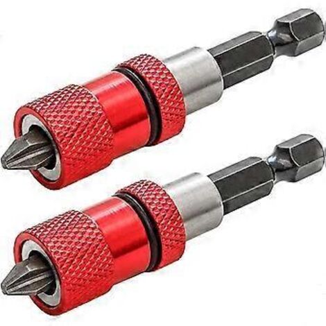 Foret magnétique en acier pour visseuse à plaques de plâtre (rouge) (2 pièces)