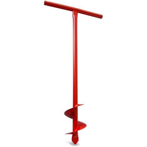 Foret manuel Andrys de 15 cm, en acier rouge, avec capuchons en PVC