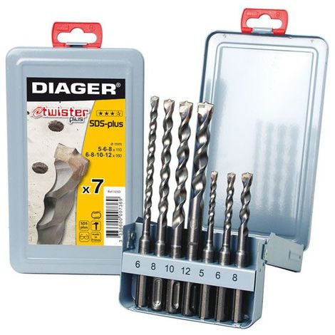 Foret marteau SDS Plus Twister Plus coffret de 7 Diager