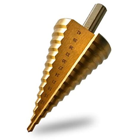 Foret Metal 42 mm HSS Étagé 14 Étapes Conique pour Bois, Plastique, Métal Mou Drill 4-42mm -