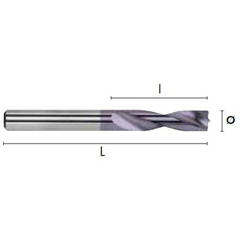 Foret métal à centrer 118° HSSCO DIN1897N D. 6 x Lt. 66 x lu. 28 mm