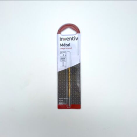 Foret métal titane Ø4 mm - INVENTIV - Perçage précis et durable