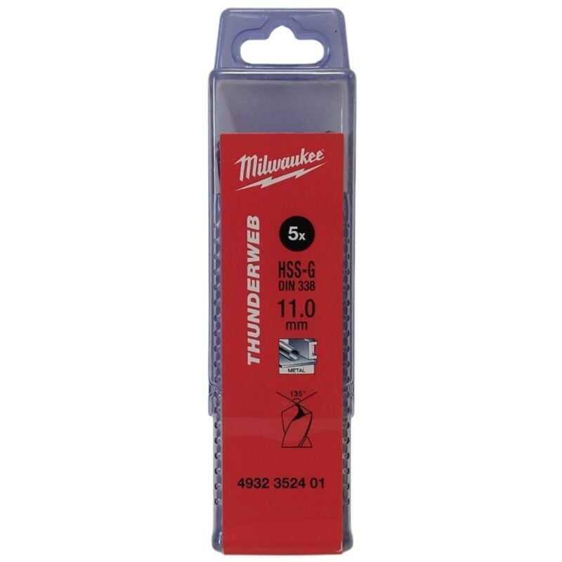 Milwaukee - 4932352401 thunderweb – packs de 5 et 10 forets tw 11.0 x 142 - 5 pcs