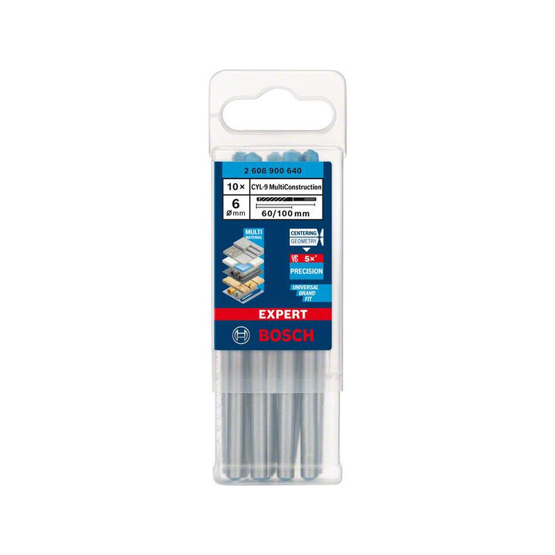 Bosch - Expert CYL-9 Foret MultiConstruction 6 x 60 x 100 mm d 6 mm 10pcs 2608900640
