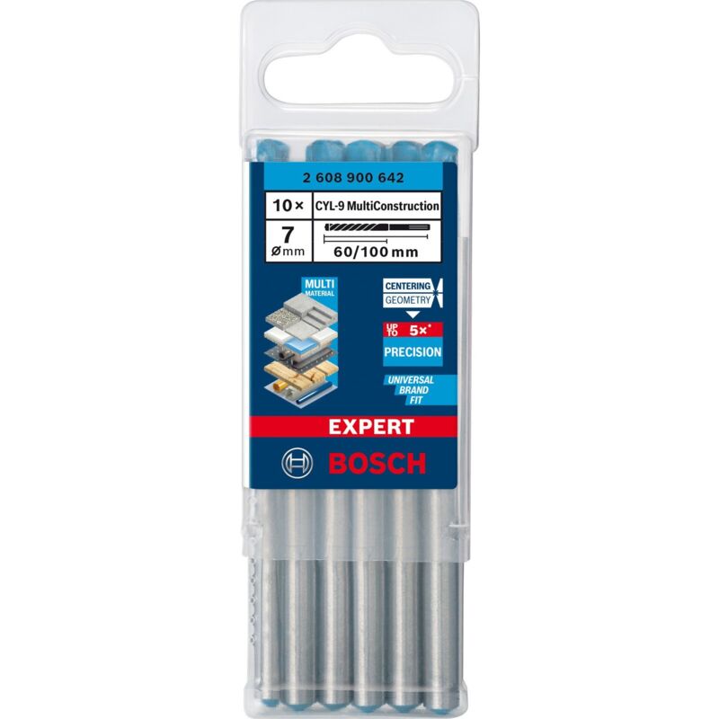Bosch - 10x Expert CYL-9 Forets MultiConstruction 7 x 60 x 100 mm - 2608900642
