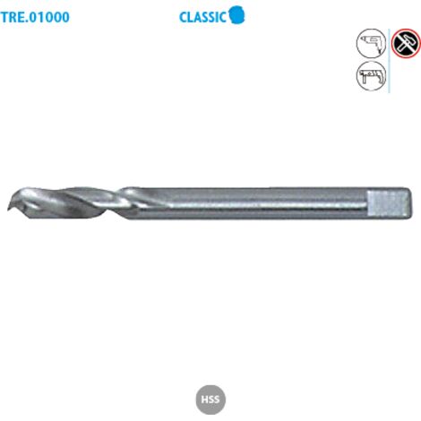 Foret pilote centreur pour trépan HSS - Acier - Diam. 6.35 x 80 mm - LEMAN - 800