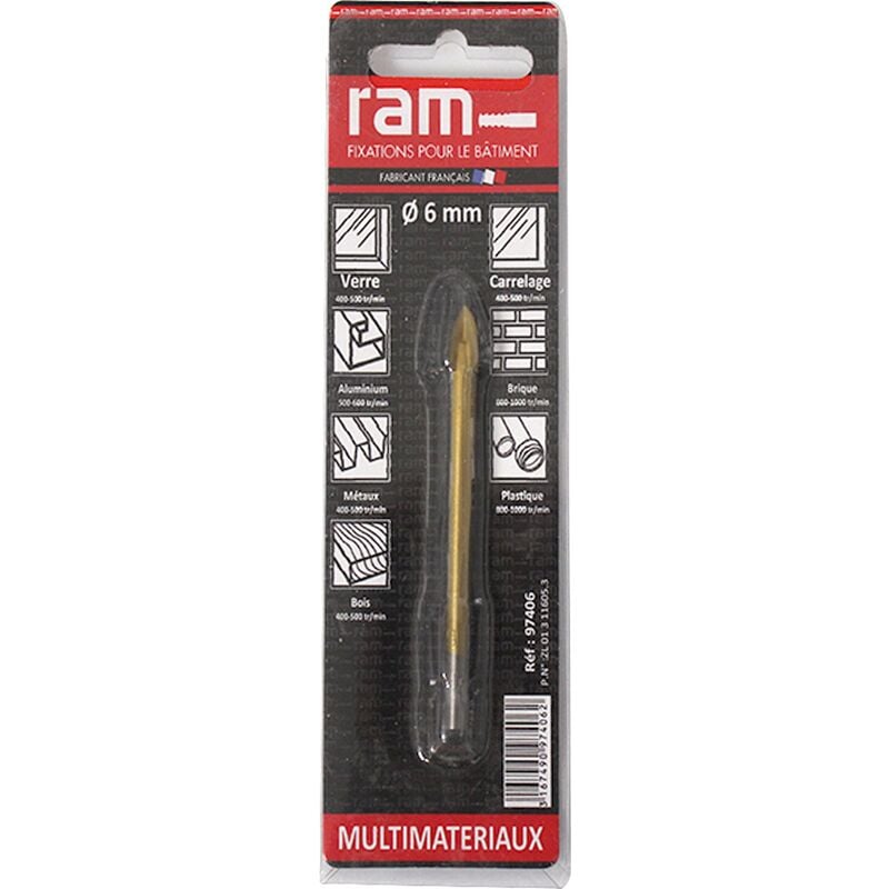RAM - Foret pour carrelage et verre 6 x 70 mm