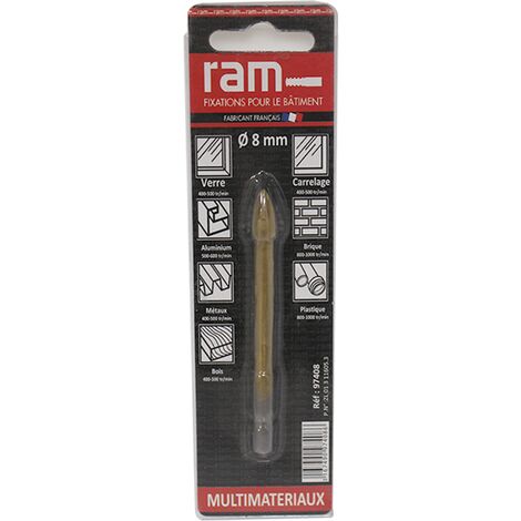 Foret pour carrelage et verre 8 x 80 mm - RAM