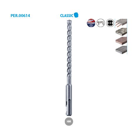 Foret SDS+ 4 Schneiden Beton verstärkt Classic ø 10 Länge 260 Länge nützlich 200mm