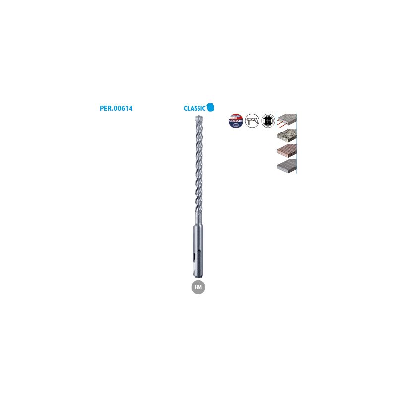 Leman - Foret sds+ 4 taillants béton armé Classic ø 8 Long. 450 Long. Utile 400mm