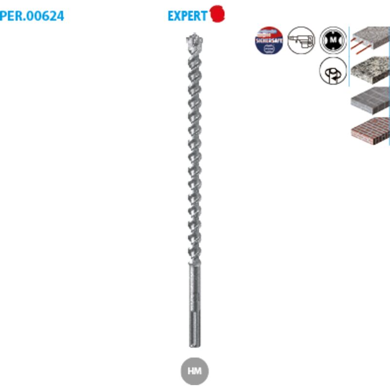 Foret à Béton SDS Max RIBITECH - Diamètre 25 Mm, Longueur 600 Mm, Neuf Sous Emballage