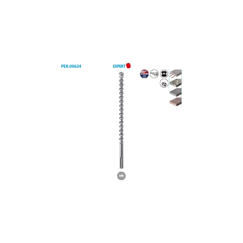 Leman - Foret sds max 4 taillants béton armé Expert ø 40 Long. 1320 Long. Utile 1200mm