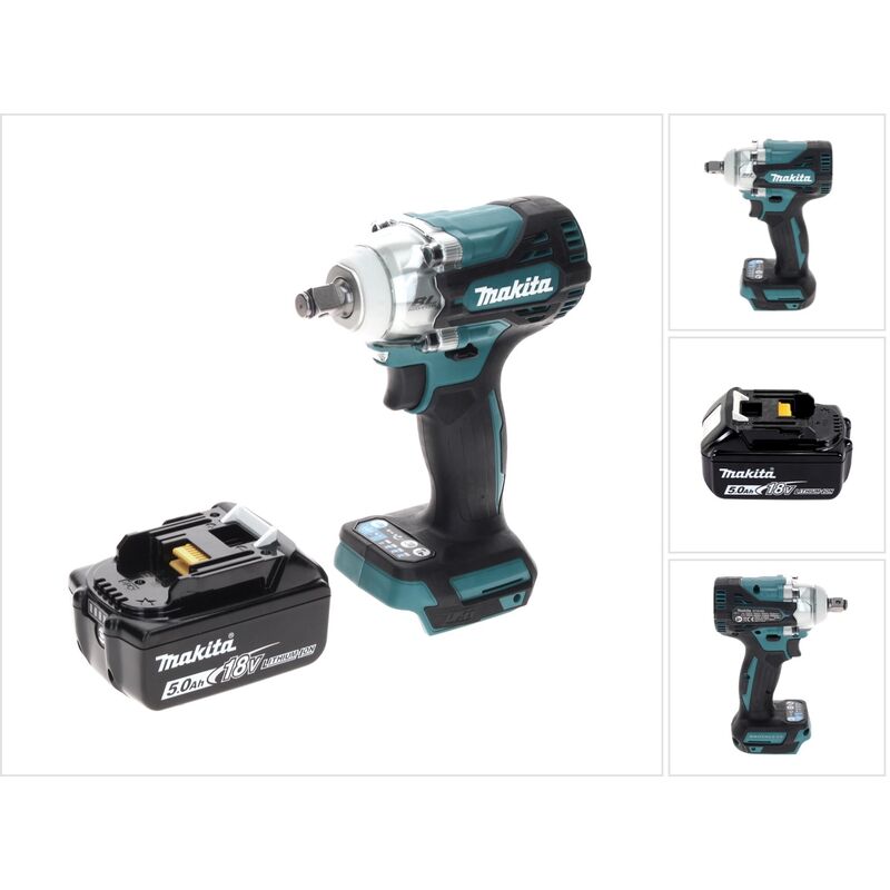 Makita DTW 300 T1 Visseuse à chocs sans fil 18 V 330 Nm 1/2" brushless + 1x Batterie 5,0 Ah - sans chargeur