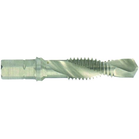 Foret taraudeur 1050294 HSS hexagonale - Filetage : M4 - Diamètre de la queue : 6,35 mm - Longueur totale : 39 mm - TIVOLY