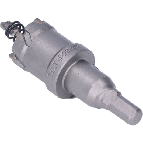 Foret Trépan Carbure TCT pour Acier Inoxydable, Kit Perçage Métal Épais avec Clé Hex, Diamètre 28mm