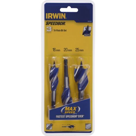 Forets à bois irwin blue groove 6 mm 3 pièces 16 20 25 mm
