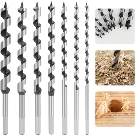 Forets à Bois Set , Mèche à Bois Hélicoïdal , 7 PCS SDS-Plus Forets à Bois Set en Acier Au Carbone Spiral Trou Cutter Outil à Bois Kit
