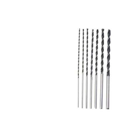Forets argentés extra-longs (7 pièces, 4-12 mm x 300 mm) pour le bois, haute précision.