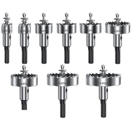 Forets de scie cloche en acier rapide 15-53 mm, scie cloche en acier inoxydable, adaptés à la coupe et au perçage des alliages métalliques et du fer, 1 paquet (19 mm)