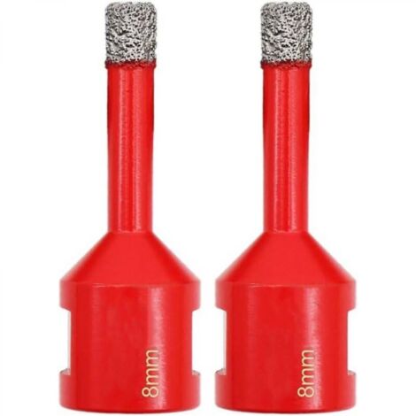 Forets Diamant 2 Pièces 8mm Trépans de Forage avec Filetage M14 pour Perçage à sec en Porcelaine Carrelage Granit Marbre