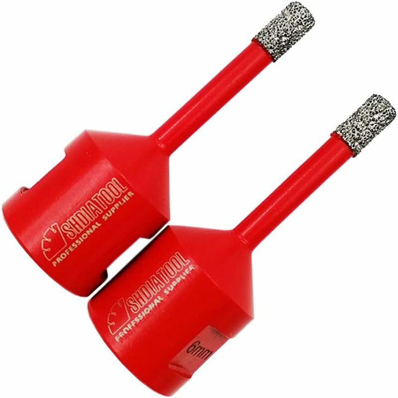 Forets Diamant 2 Pièces 6mm Trépans de Forage avec Filetage M14 pour Perçage à sec en Porcelaine Carrelage Granit Marbre - Ineasicer