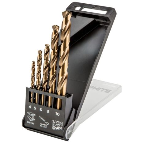 Forets graphite HSS-Co 4-10 mm - 5 pièces pour acier inoxydable