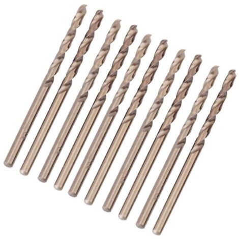 Forets hélicoïdaux en acier rapide cobalt M35 – Lot de 10 pièces, diamètre 4,4 mm, pour perceuses électriques et à main