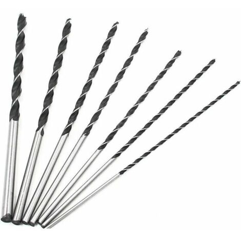 Forets hélicoïdaux extra longs 300 mm, ensemble de 7 outils en acier trempé à haute teneur en carbone 4-10 mm pour le perçage de trous dans le bois
