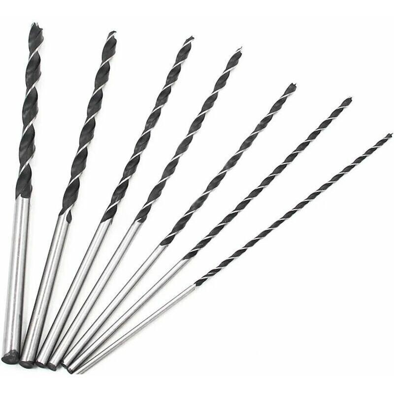 Forets hélicoïdaux extra longs 300 mm, ensemble de 7 outils en acier trempé à haute teneur en carbone 4-10 mm pour le perçage de trous dans le bois