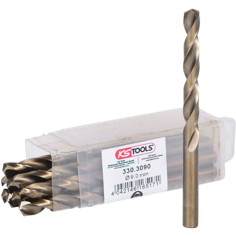 Kstools - Forets HSS-Co au cobalt, 9,0mm, 125mm