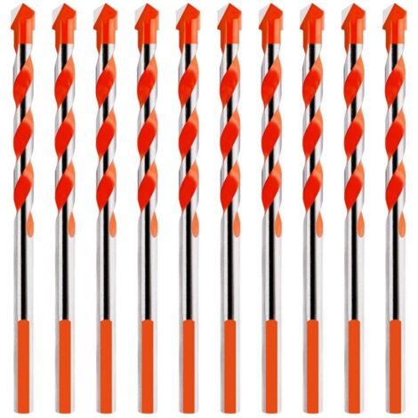 Forets Maçonnerie Carbure Tungstène 6 mm Triangle Orange Lot de 10