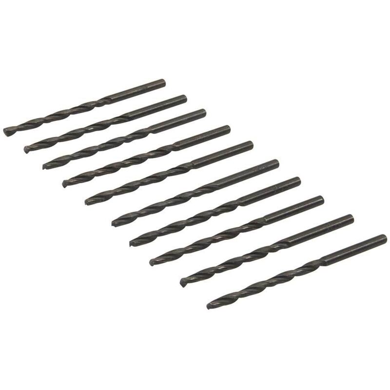 Silverline – Foret à métaux HSS R 3mm – Lot de 10 mèches cylindriques – Longueur utile 33mm – Angle de pointe 118° – Pour perçage acier et aluminium