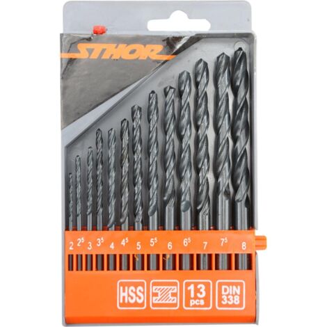 Forets metaux hss, meches de 2 à 8 mm - boite de 13 forets