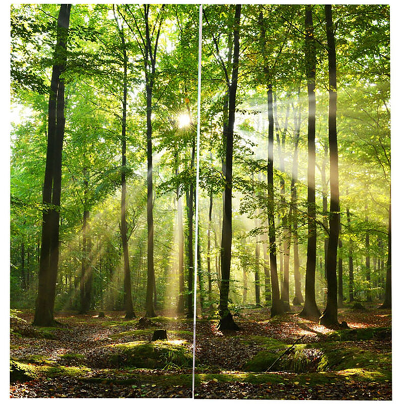 Forêts Soleil Impression Ombrage Rideaux pour Balcon Chambre Salon Fenêtre 170 200 cm