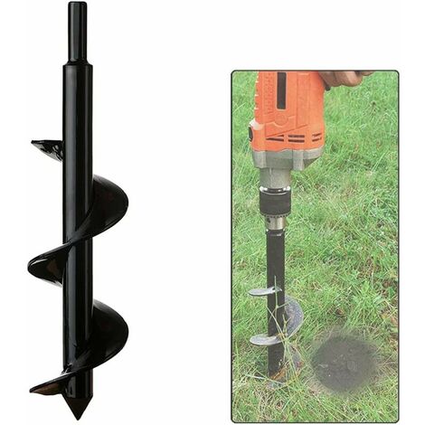 Foreuse, Tige hexagonale Acier Inoxydable, Tariere Thermique, Creuser des Trous Cultiver en Profondeur, Outil de Plantation Pratique pour Fleur Planter des Arbres Arbustes (Dia: 8cm L: 30cm)-(Perceuse