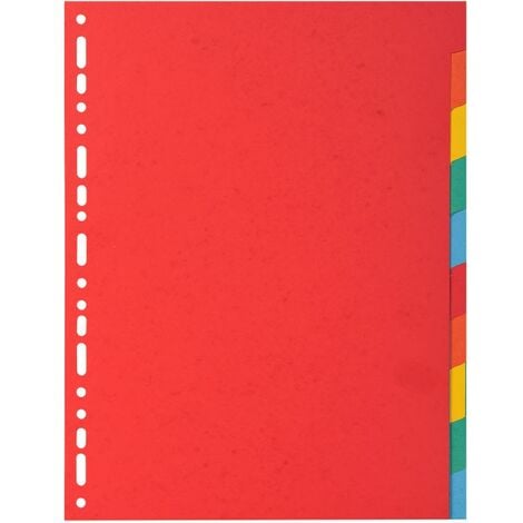 Forever Exacompta Forever Recycled Divider 10 Part A4 220gsm Card Vivid Assorted
