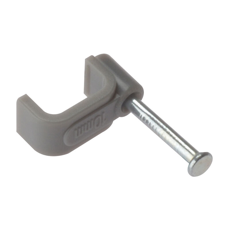 ForgeFix FCC25G Cable Clip Flat Grey 2.50mm Box 100 FORFCC25G