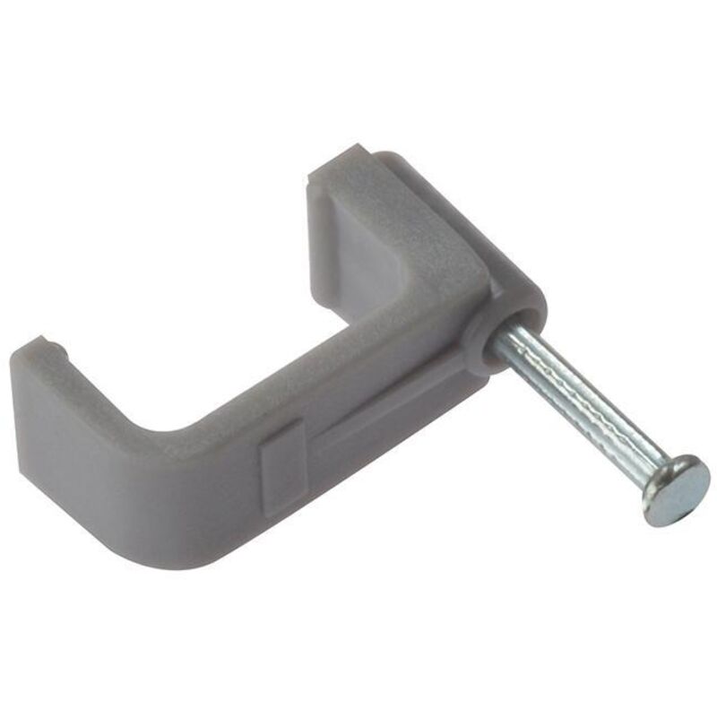 Forgefix - Cable Clip Flat Grey 6.00mm Box 100 FORFCC6G