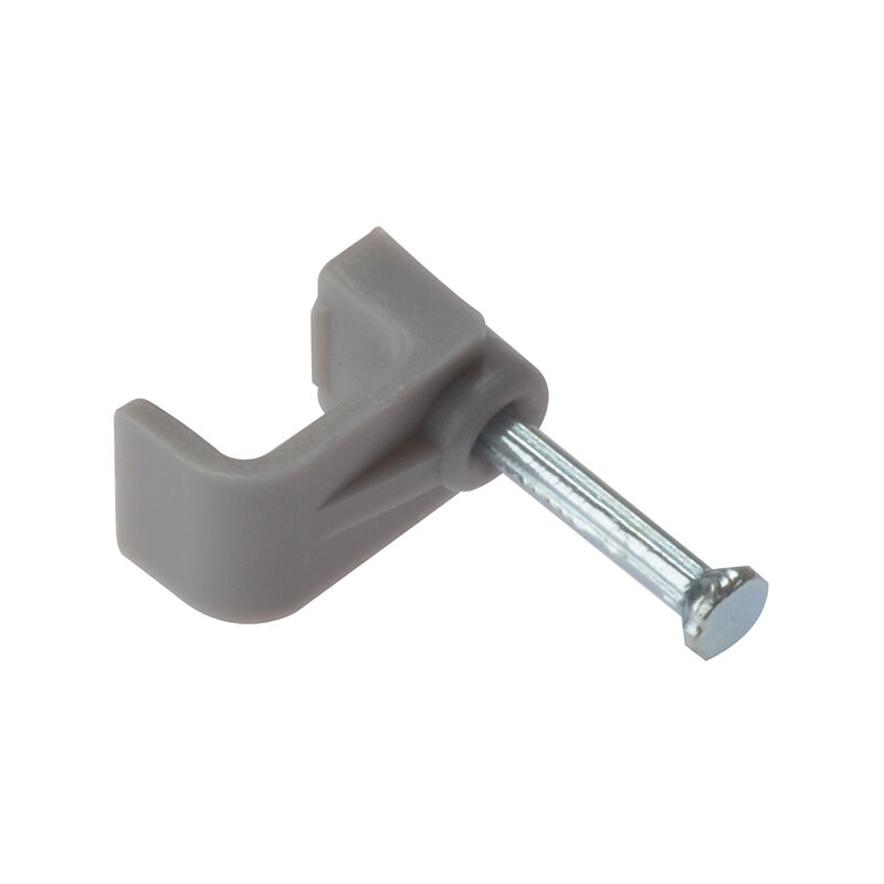 FCC4G Cable Clip Flat Grey 4.00mm Box 100 FORFCC4G - Forgefix