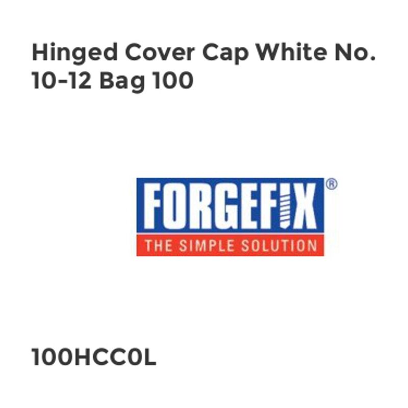 Forgefix - Hinged Cover Cap White No. 10-12 Bag 100 - White