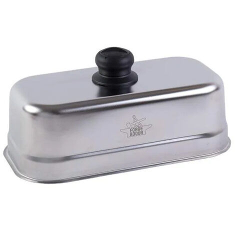 Forge Adour – Cloche de cuisson en inox rectangulaire pour plancha – Dimensions 32x17x14 cm – Compatible lave-vaisselle – Cuisson à cœur et à l'étouffée