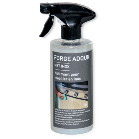 Forge Adour – Nettoyant spécial inox pour planchas et meubles – Spray 500ml prêt à l'emploi – Brillance et protection – NETINOXECO